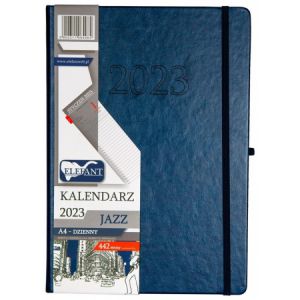 2024 Kalendarz Elefant Jazz A4 dzienny, Granatowy